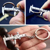 Mini Metal Vernier Caliper Keychain with Ruler