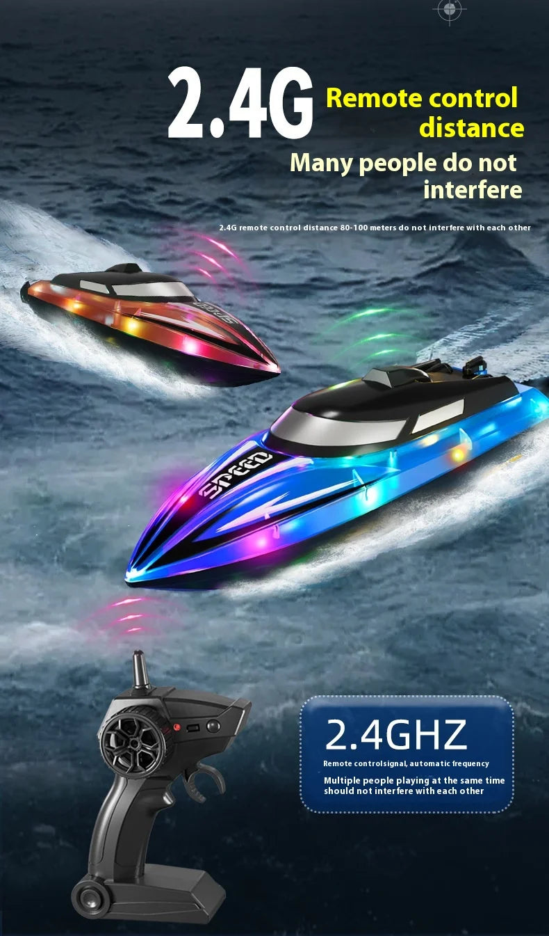 High-Speed Remote Control Speedboat with Double Propellers