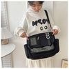 Y2K Transparent Ita Bag with DIY Badge Display Panel