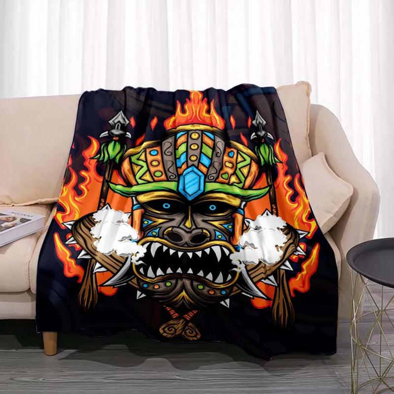 Manta de Lana Fleece con Estampado Tiki Bar Aloha