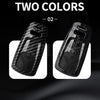Two carbon fiber style key fob covers shown side by side.
