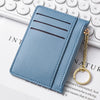 Slim Zippered Card Wallet for Women - Compact Multi-Slot Purse