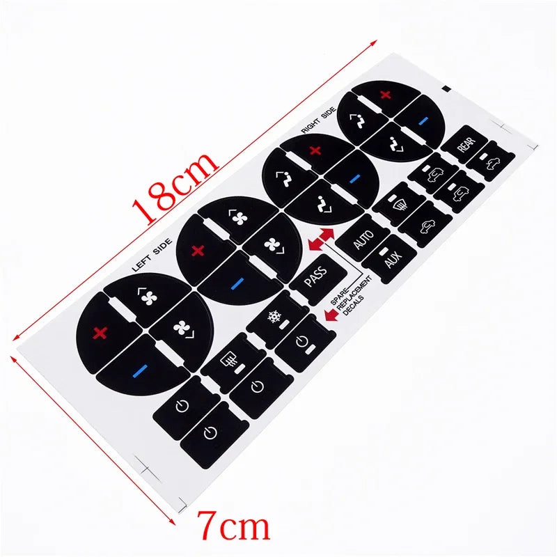 AC Climate Control Button Repair Sticker Kit for GMC, Buick, Chevy