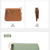 Genuine Leather Tri-Fold Wallet with Coin Pocket & Keychain