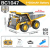Yellow RC Car construction excavator with dump truck and 1500mAh battery