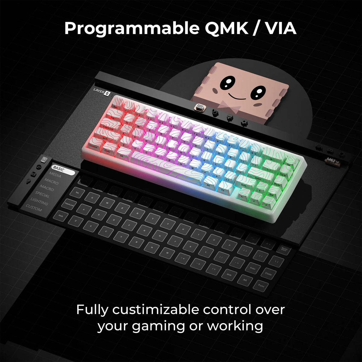 JadeStone 67-Key Wireless Mechanical Keyboard with IMD-Tech Keycaps