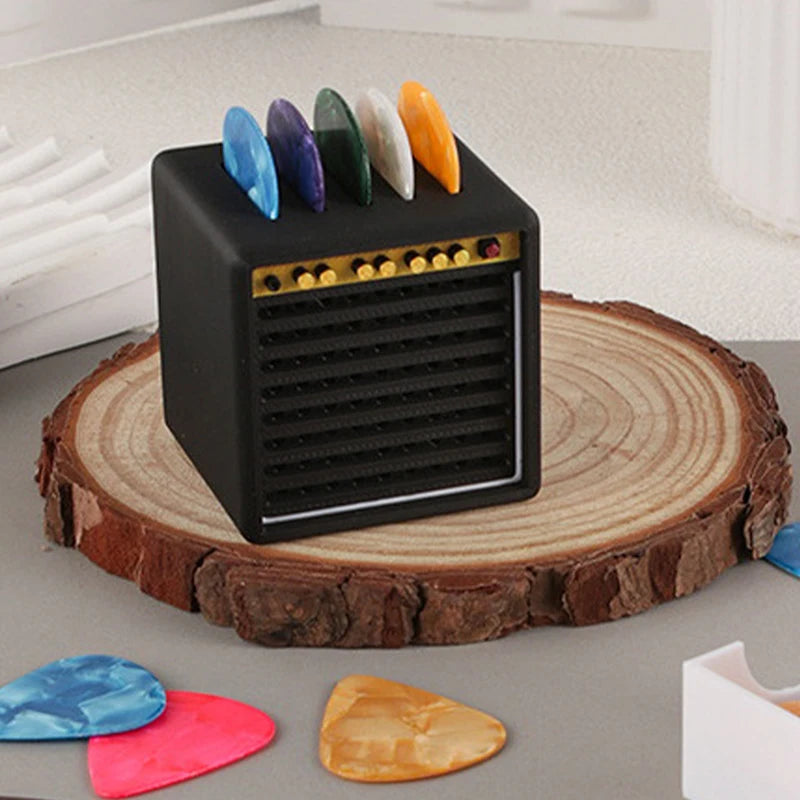 Vintage Amplifier-Style Guitar Pick Holder with Drawer