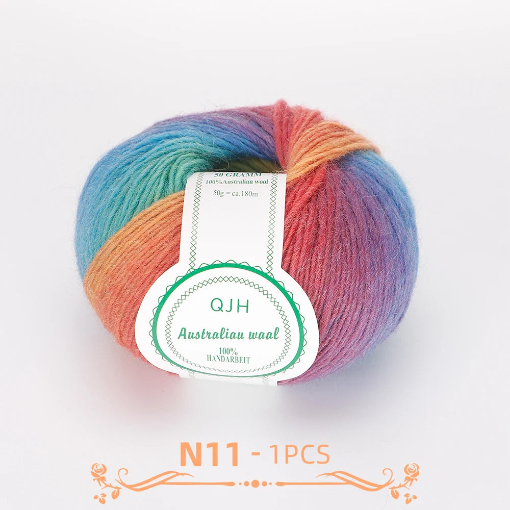 Multicolor Gradient Wool Yarn for Knitting and Crochet