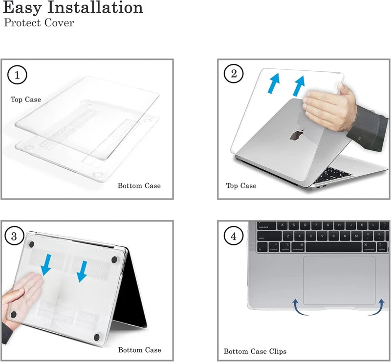 Clear Hard Shell Laptop Case for MacBook Air and Pro