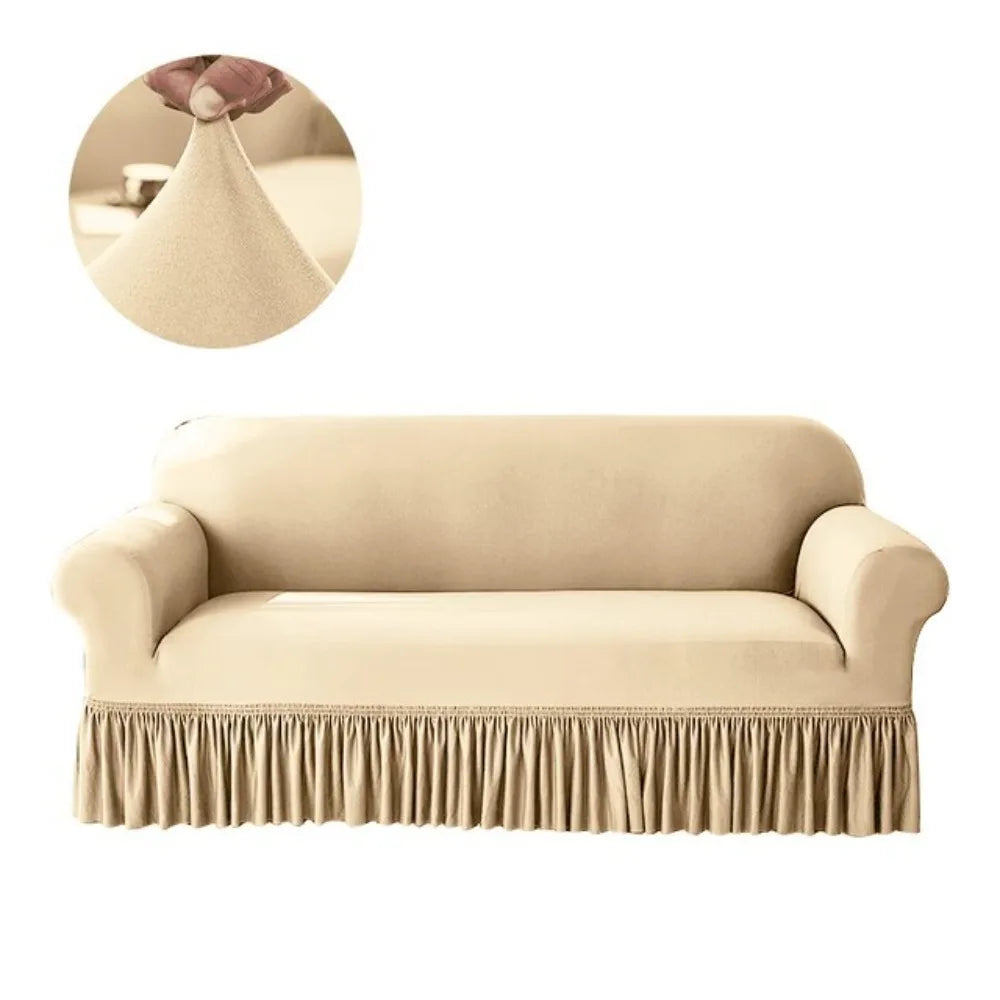 Stretch Sofa Slipcover with Skirted Edge