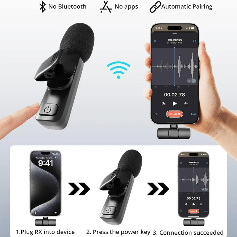 Wireless Lavalier Microphone with Noise Reduction