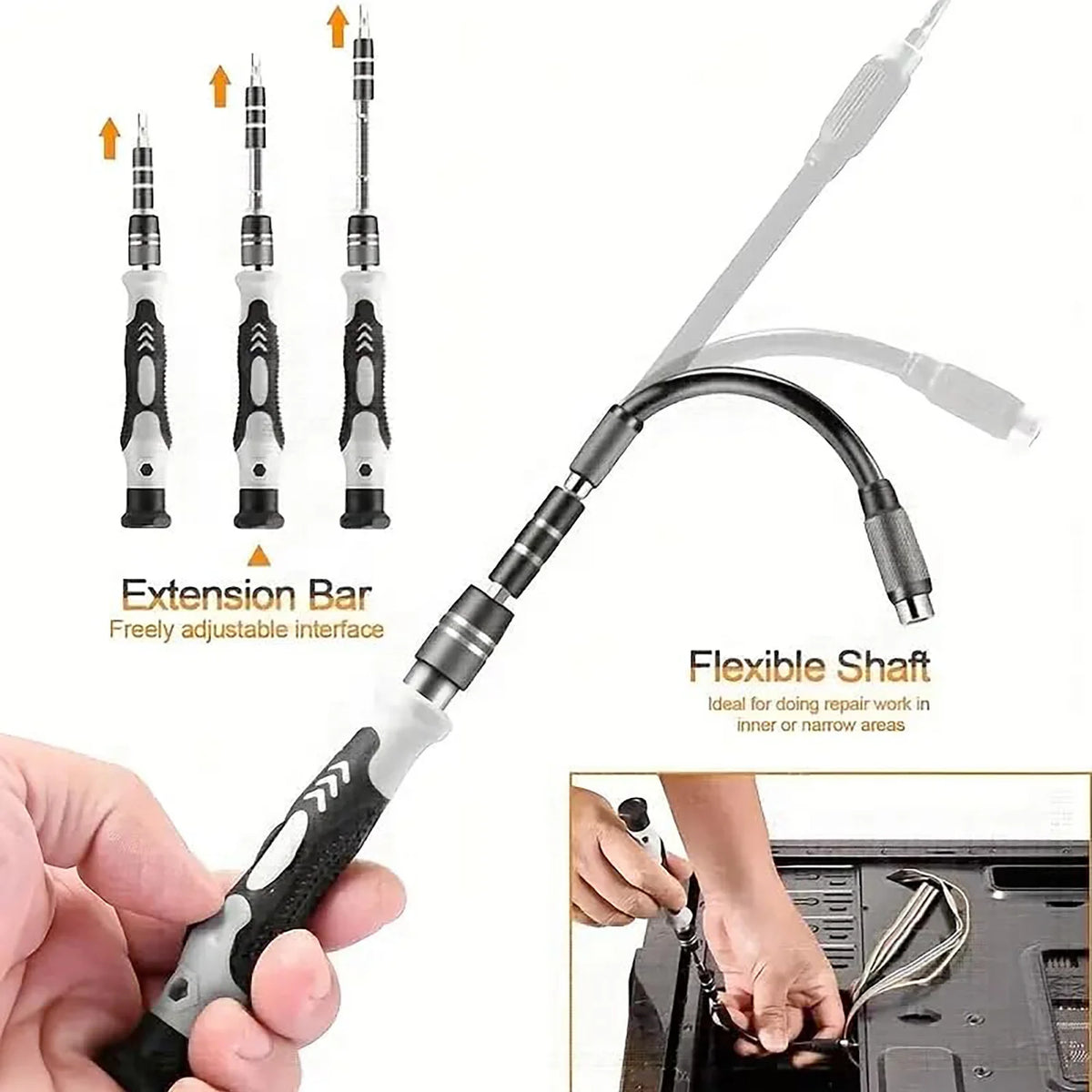 Precision Screwdriver Kit with 115 Interchangeable Bits