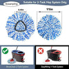 Replacement mop heads for a 2-tank mop system, showing a 4.4in and 11in blue bristled mop head.