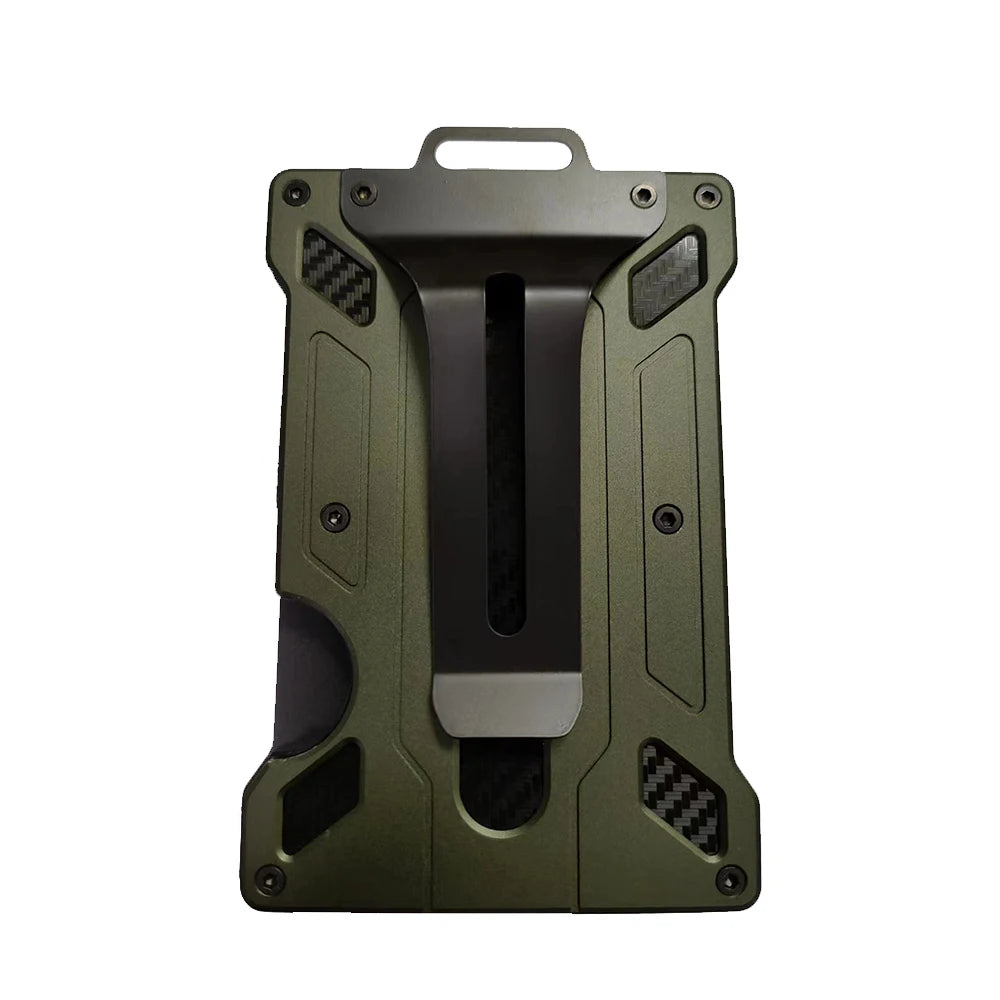 Slim Aluminum RFID Blocking Wallet with ID Window and Money Clip
