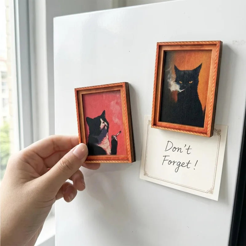 Cat Frame Fridge Magnets Set