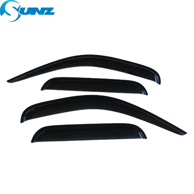 Three black Ford Ranger window visors shown individually.