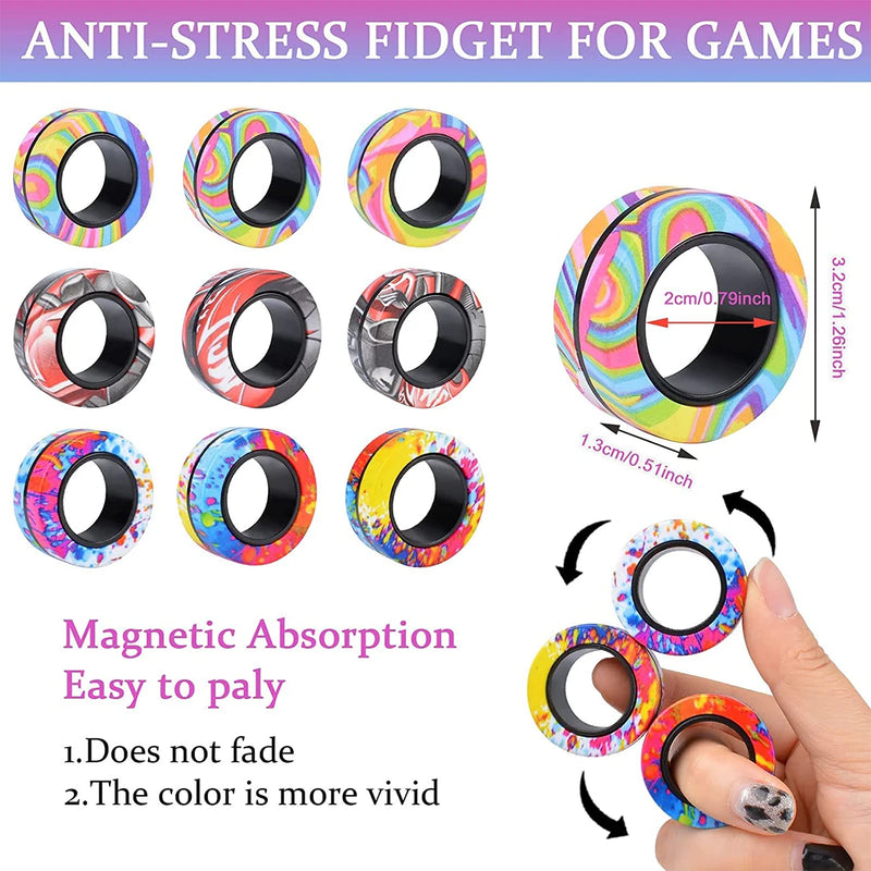 Magnetic Fidget Rings - 3 Pack