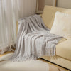 Oversized Chunky Knit Throw Blanket with Tassels