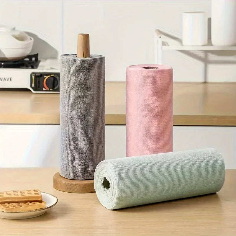 Reusable Microfiber Cleaning Cloth Roll (20 Sheets) – Multi-Surface Kitchen & Household Towels