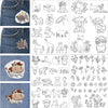Pre-Printed Water-Soluble Embroidery Stabilizer Sheets with Floral & Letter Patterns