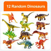 A collection of twelve random dinosaur figures displayed on a white background.
