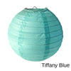 A light blue paper lantern with horizontal folds, suitable for weddings and parties.