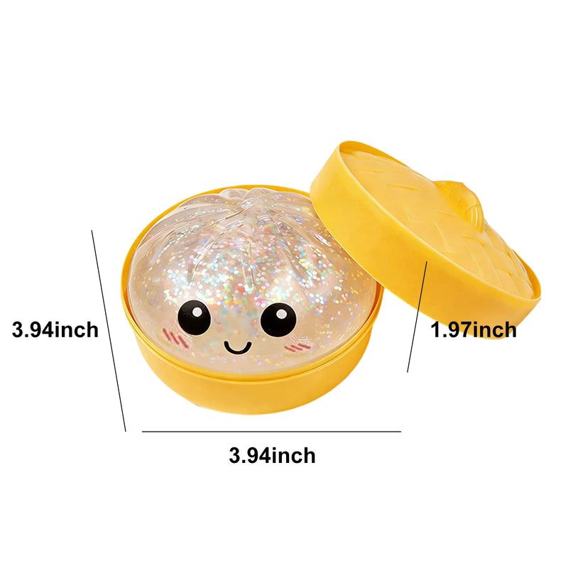 Glitter Dumpling Squishy Toy with Steamer