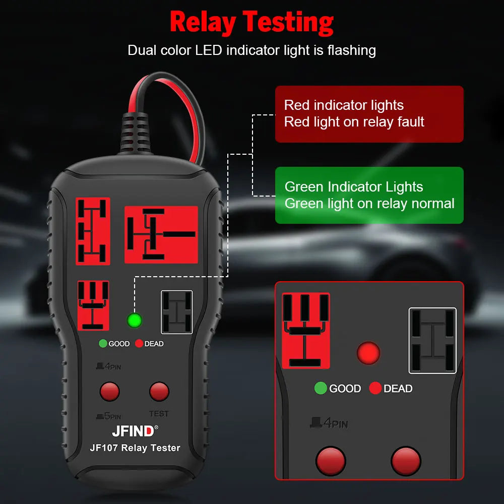 12V-24V Automotive Relay Tester with LED Indicators