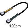 Black nylon cord loop sling with yellow and silver accents for climbing and rescue