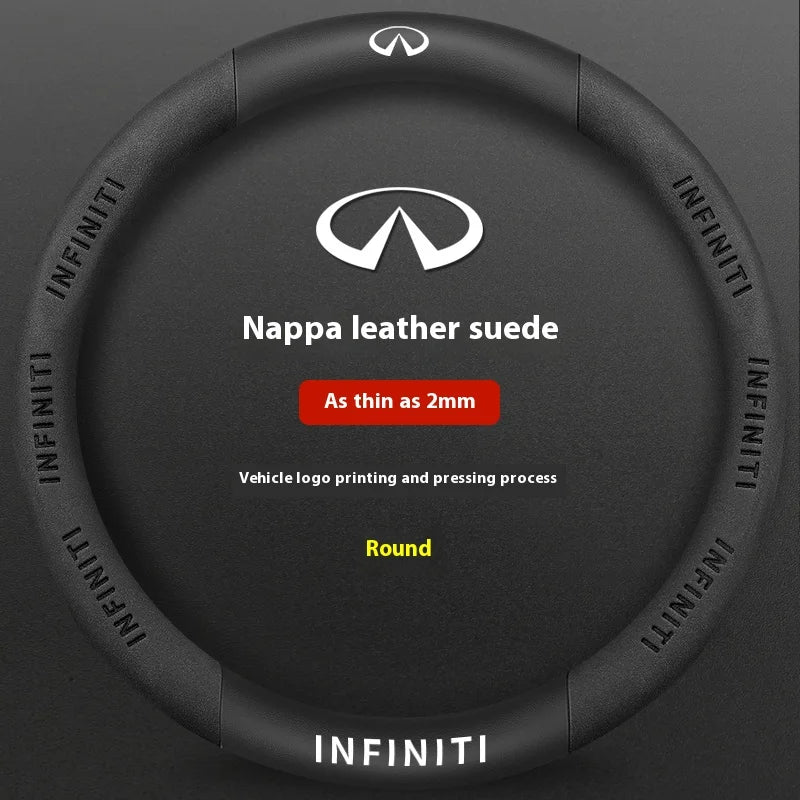 Carbon Fiber Leather Steering Wheel Cover for Infiniti Models