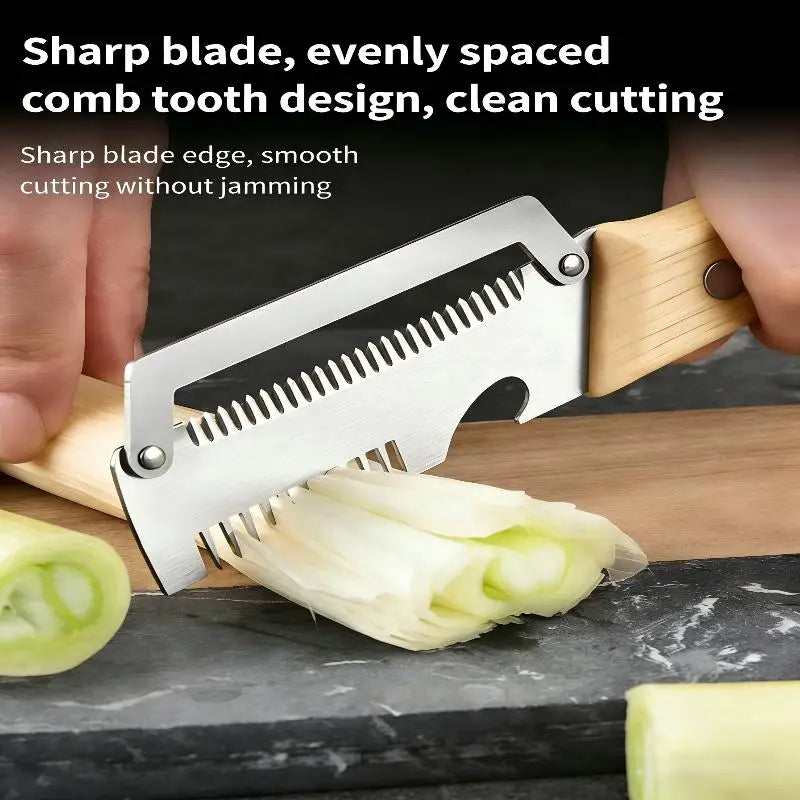 Multi-Functional Vegetable Peeler with Wooden Handle and Bottle Opener