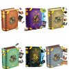 A set of six fantasy theme book models built from colorful building blocks.