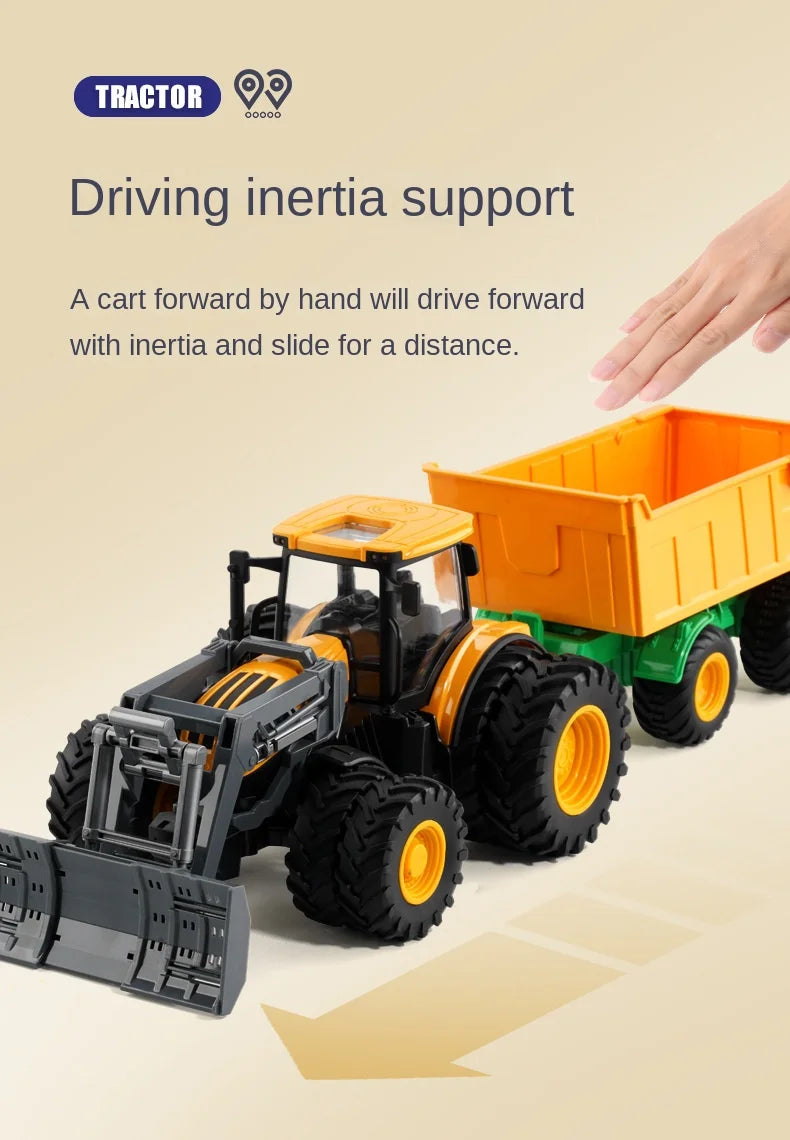 Remote-Controlled Farm Tractor Toy with Realistic Engineering Details