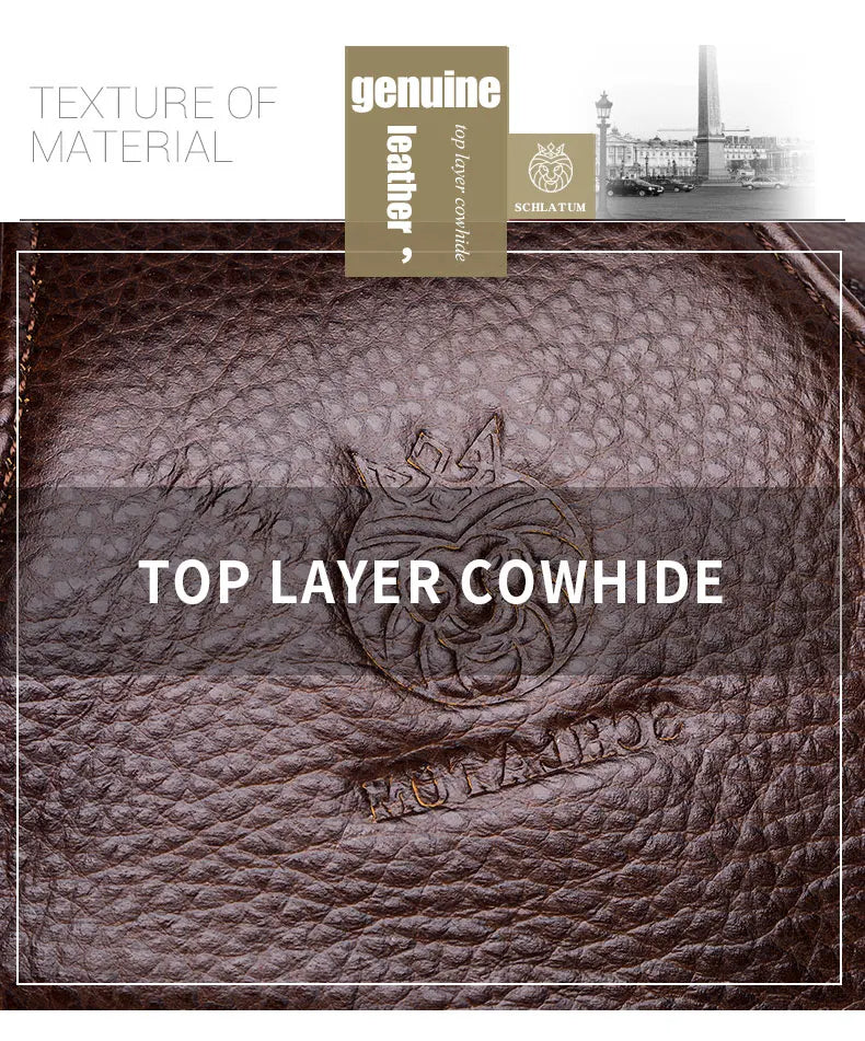 Vintage Genuine Leather Crossbody Bag for Men