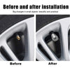 Before and after installation comparison showing a tire valve cap before and after installation.