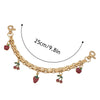 Cherry Blossom Bow Enamel Bag Chain with Heart Charms
