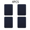 Four dark blue iron-on fabric patches for clothing repair and DIY decor