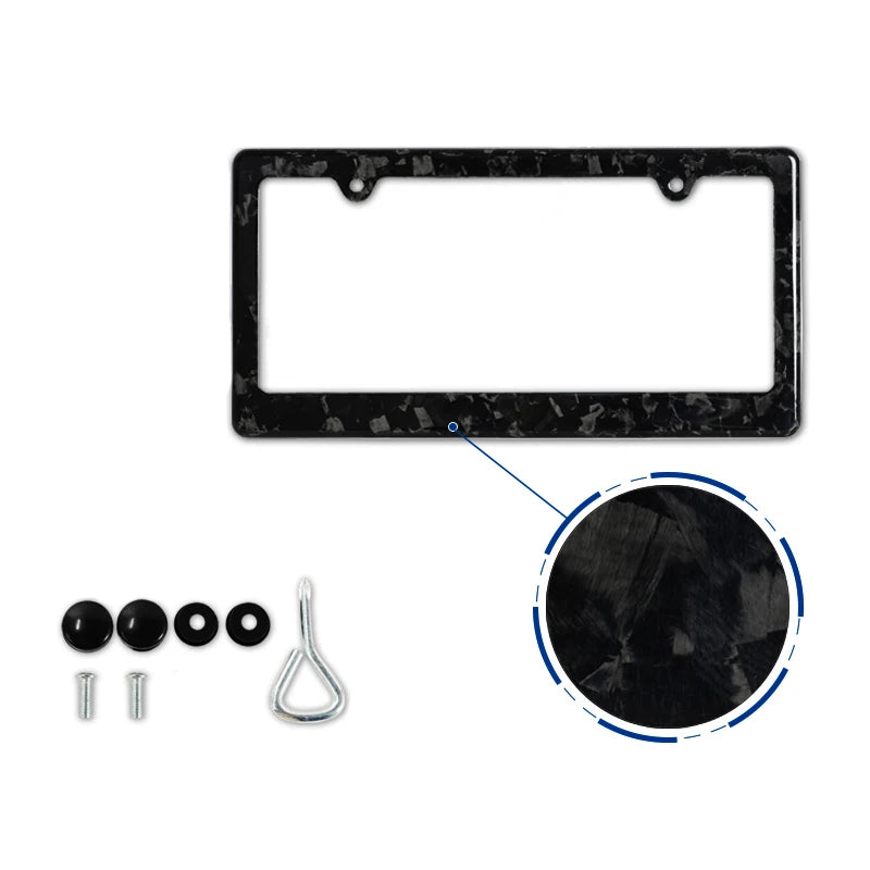 Carbon Fiber License Plate Frame with Anti-Rust Protection
