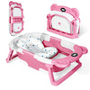 Collapsible Baby Bathtub with Thermometer and Floating Cushion