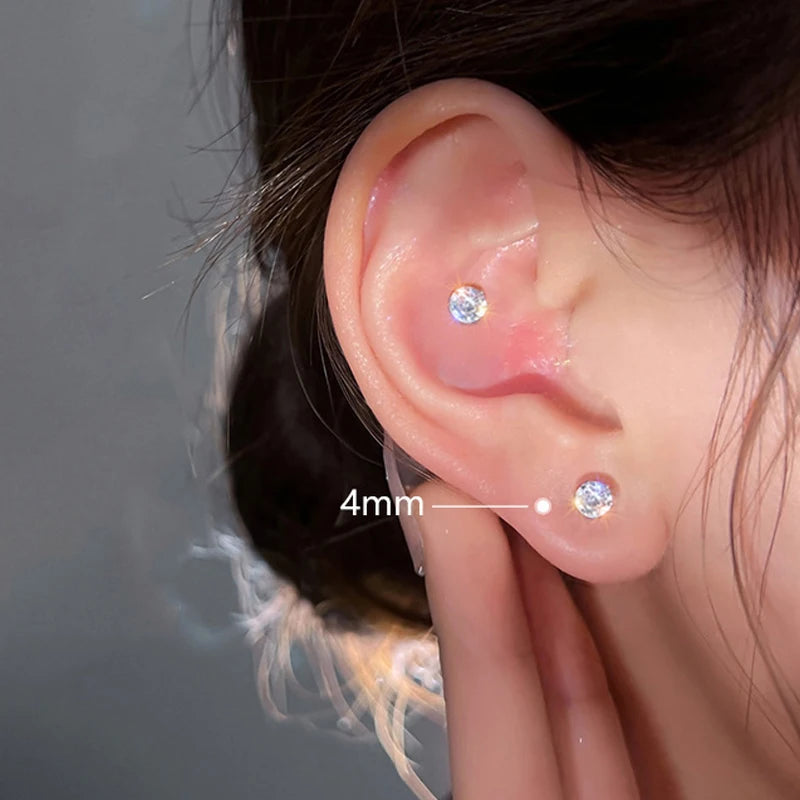 Strong Magnetic Non-Piercing Earrings with Cubic Zirconia