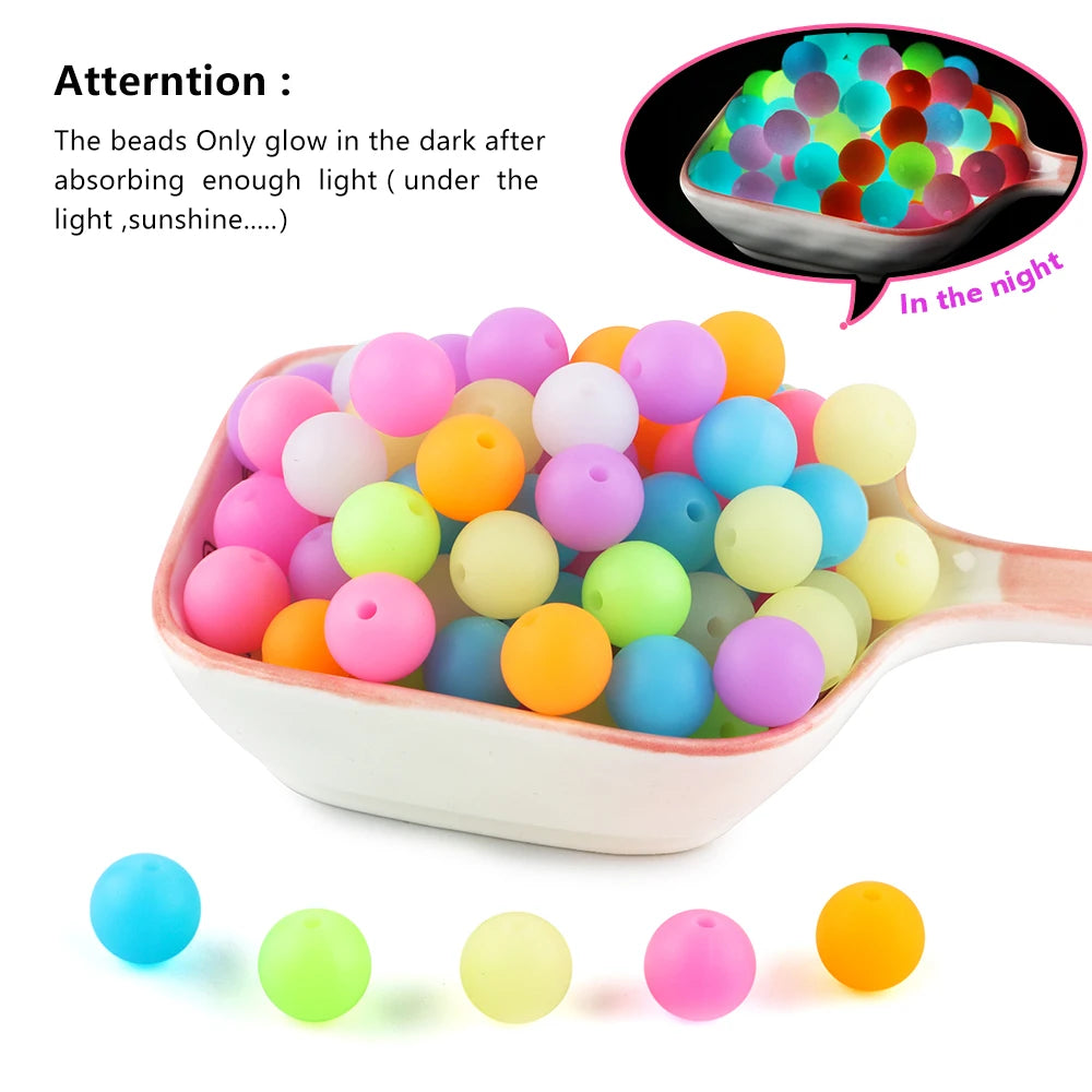 Glow-in-the-Dark Silicone Beads for Jewelry Making