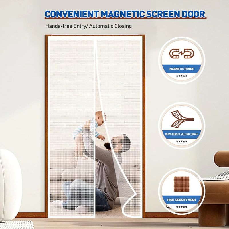 Self-Sealing Magnetic Screen Door