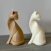 A light beige silicone mold shaped like a graceful feline, used for chocolate and candy making.