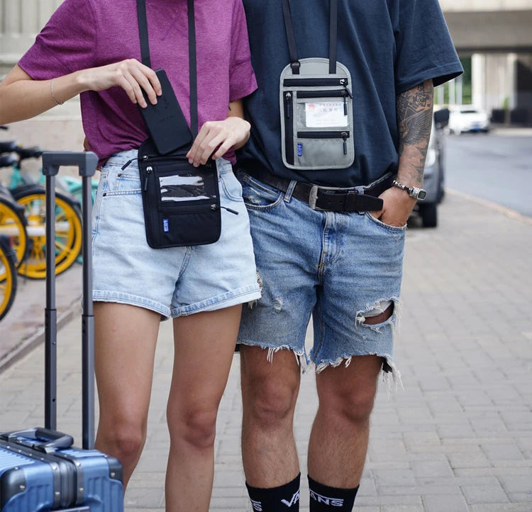 RFID Blocking Neck Wallet for Travel