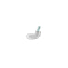 A light blue bucket cleaning brush with a stainless steel handle.