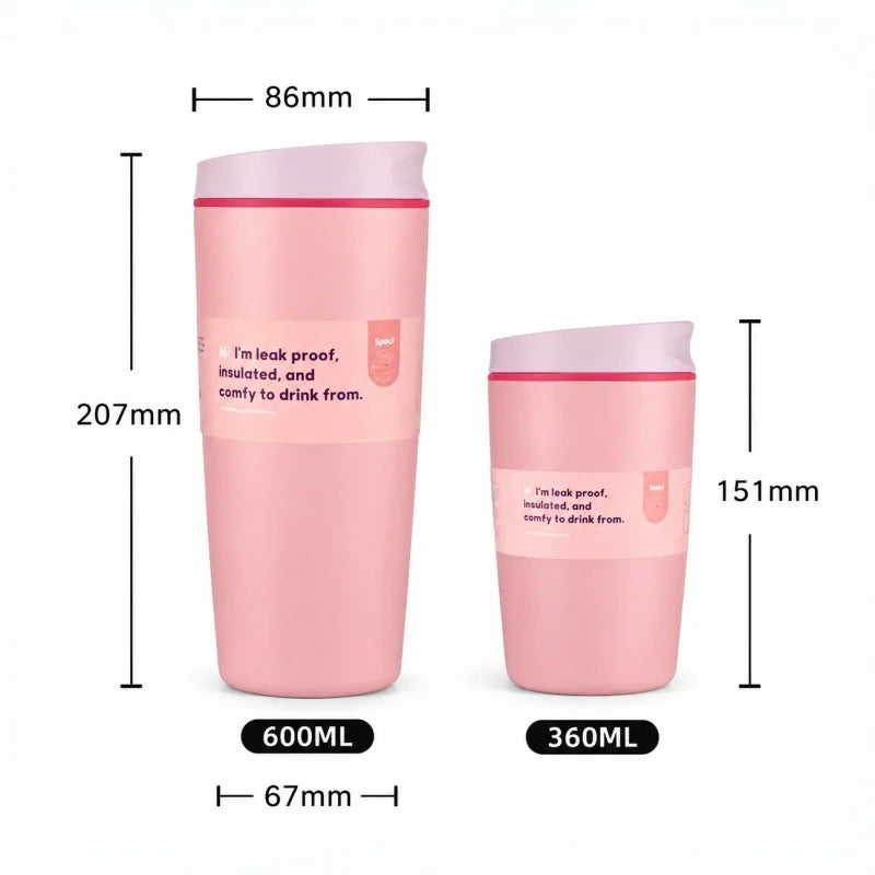 Double-Wall Insulated Coffee Tumbler with Leak-Resistant Lid