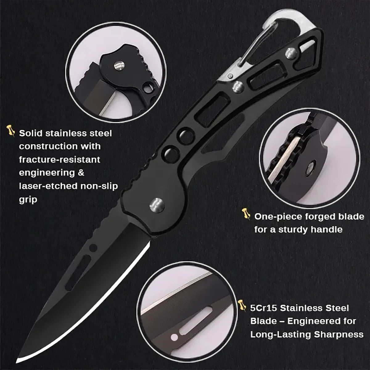 Stainless Steel Folding Knife Set with Compact Design