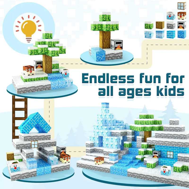 Magnetic Building Blocks Mine World Cube Set