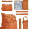 Leather-Look 20L Diaper Backpack with Stroller Straps
