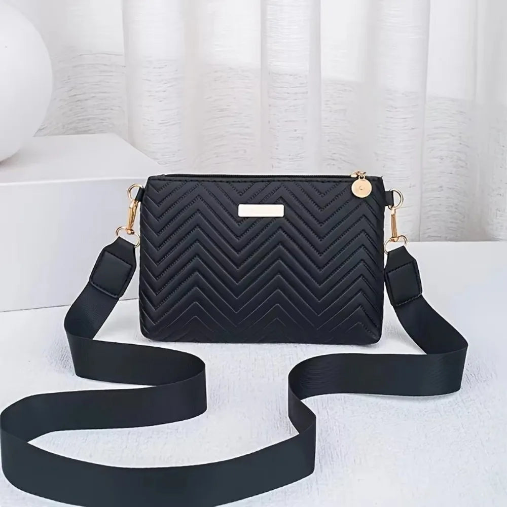Quilted Chain Crossbody Bag with Adjustable Strap